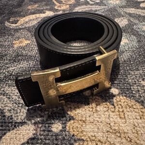 Black Belt with Gold Buckle